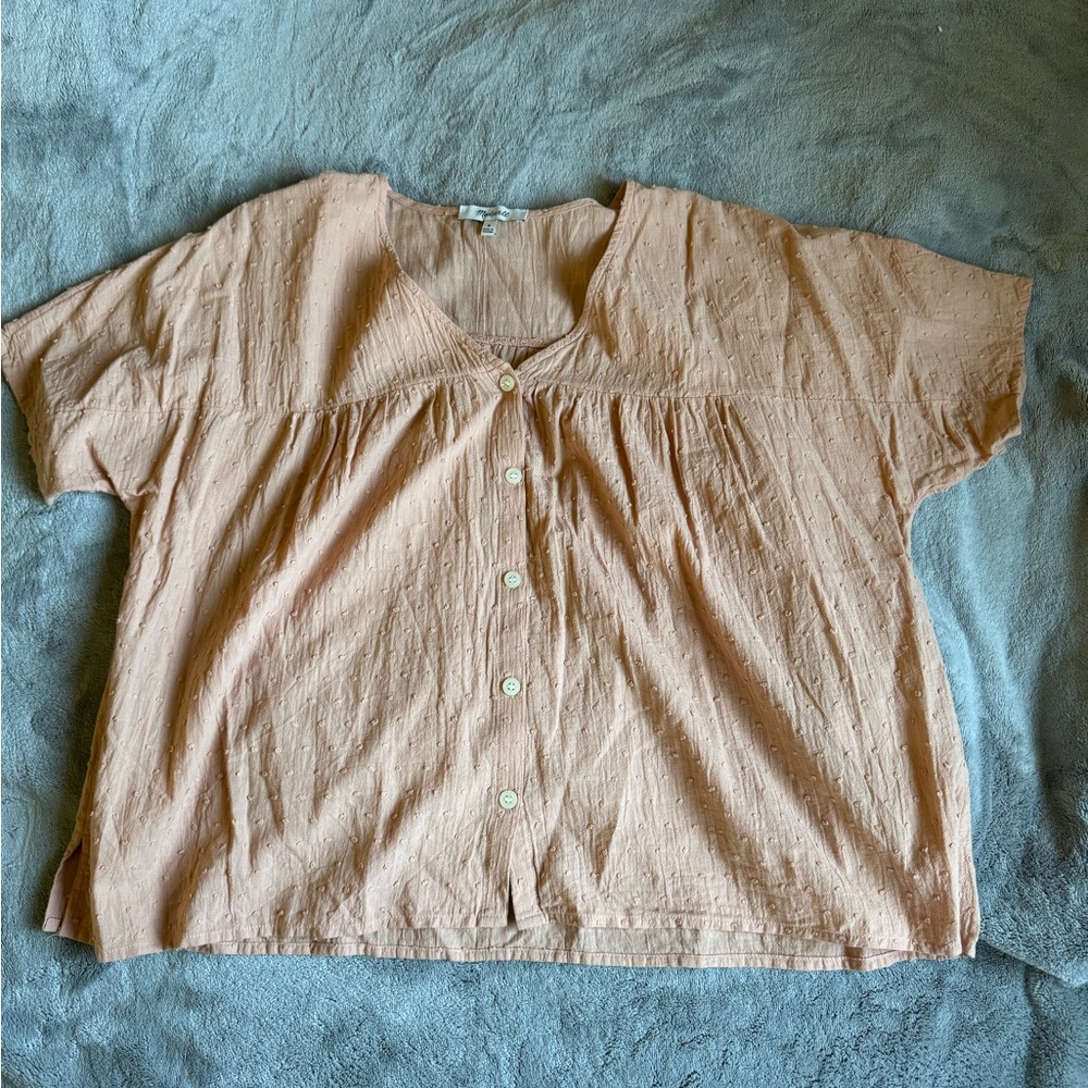 Madewell Peach Button-Up Blouse